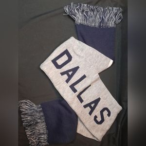 Dallas Scarf In Dallas Cowboy Colorway, Grey And Navy Blue New OS